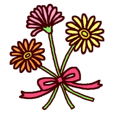 ガーベラ カラー 花のモチーフ 図案の無料イラスト ミニカット クリップアート素材