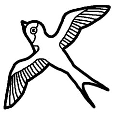 つばめ ツバメ 白黒 鳥の無料イラスト ミニカット クリップアート素材
