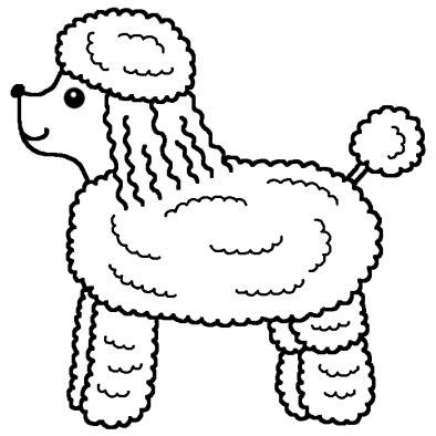 プードル1 白黒 かわいい犬のイラスト 動物の無料素材 プードルイラスト画像 かわいいプードルイラストまとめ Naver まとめ