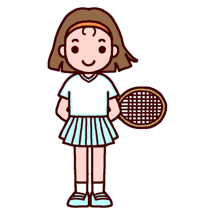 テニス カラー 女の子の無料イラスト 子ども 幼児 人物素材